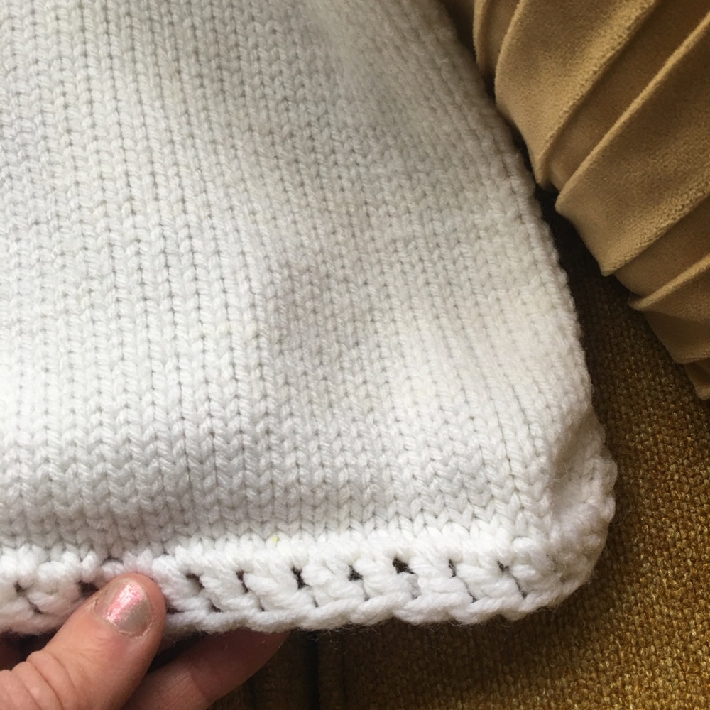 Beautiful Handmade white baby blanket
